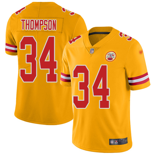 Men Kansas City Chiefs #34 Thompson Darwin Limited Gold Inverted Legend Football Nike NFL Jersey